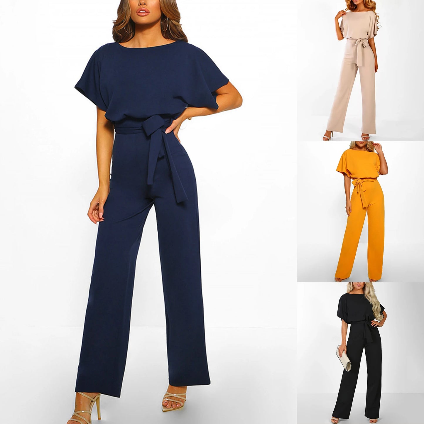 Aliana | High Waist Straight Leg Romper