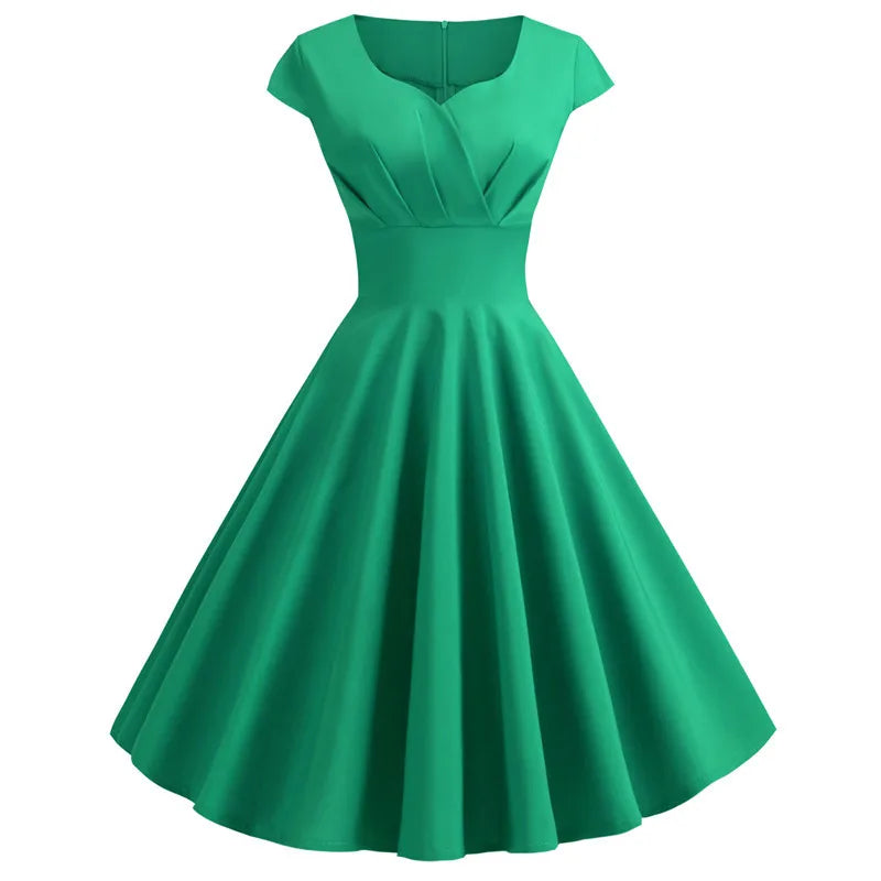 Mariana | Elegant V Neck A-Line Pinup Dress