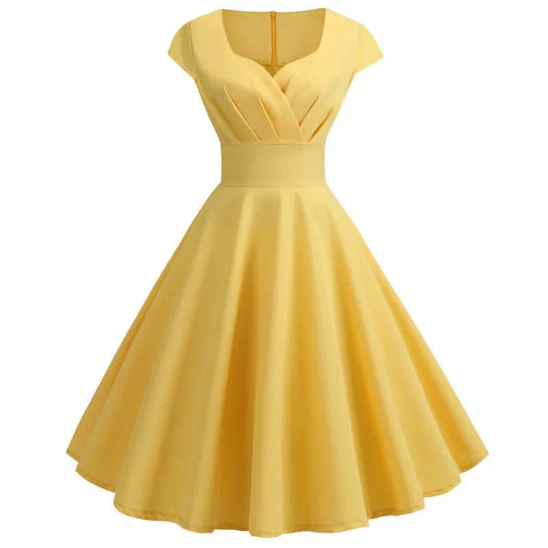 Mariana | Elegant V Neck A-Line Pinup Dress