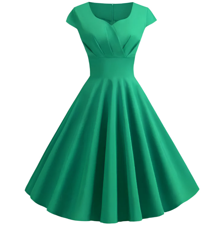 Mariana | Elegant V Neck A-Line Pinup Dress