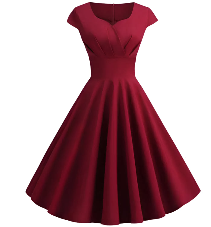 Mariana | Elegant V Neck A-Line Pinup Dress
