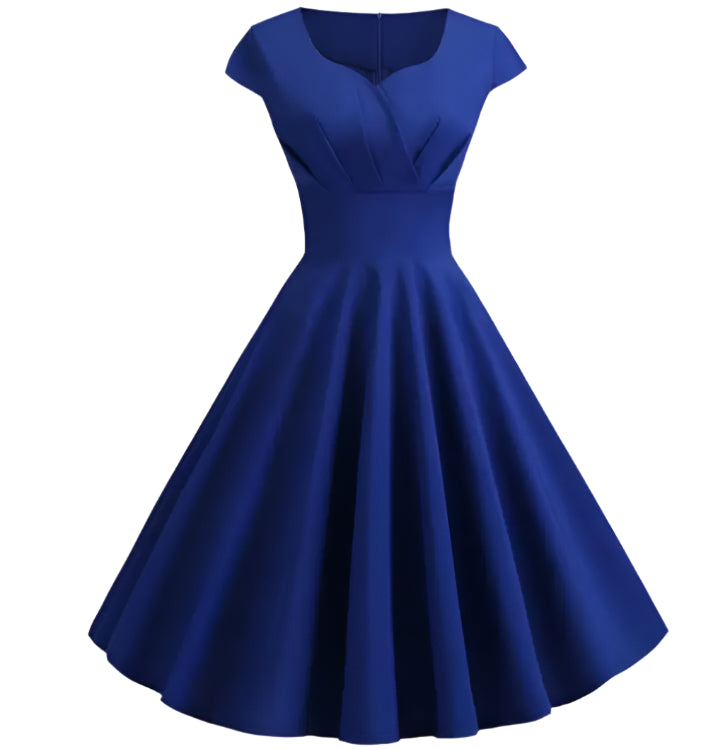 Mariana | Elegant V Neck A-Line Pinup Dress