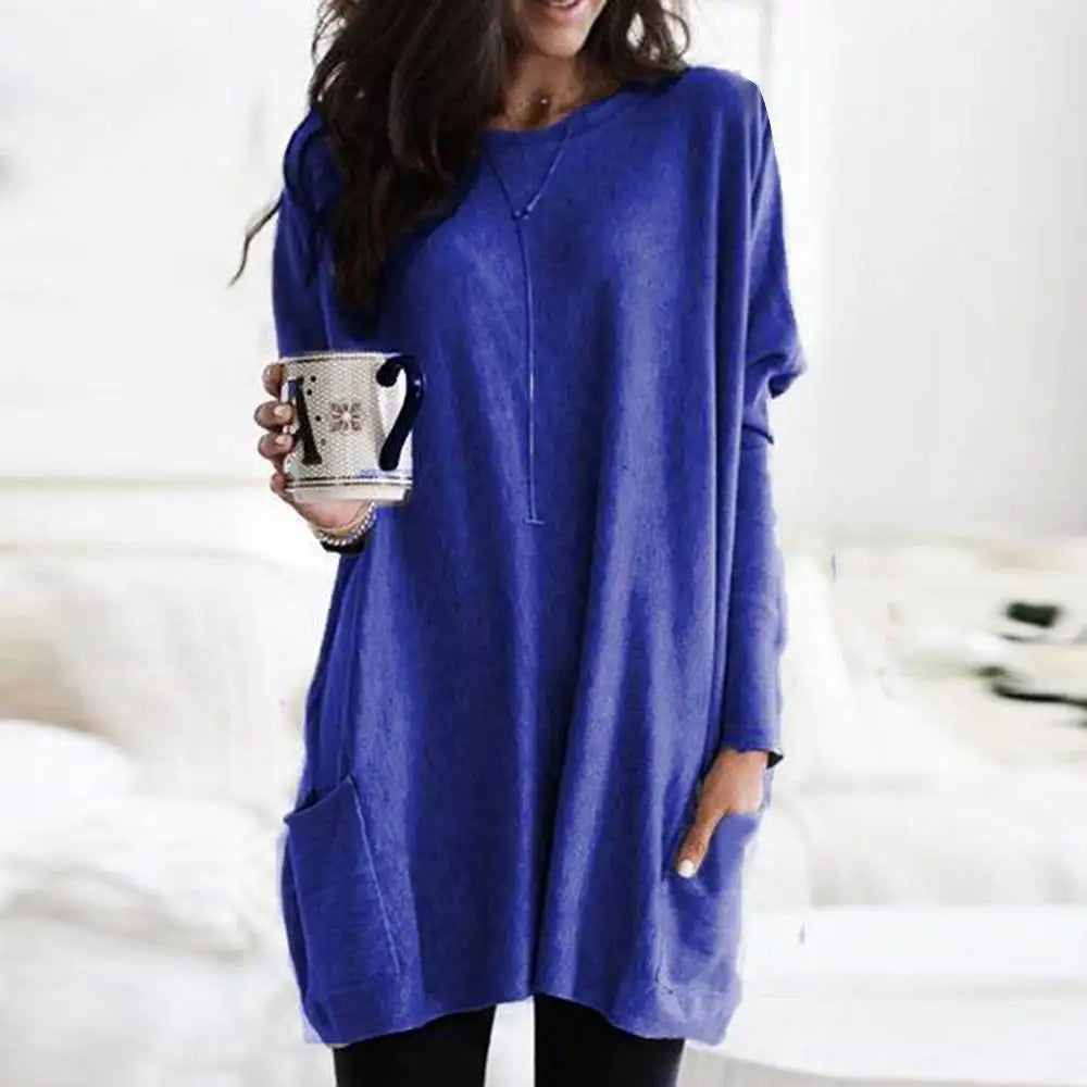 Giselle | Long Sleeve Pocket Tunic Tops Blouse