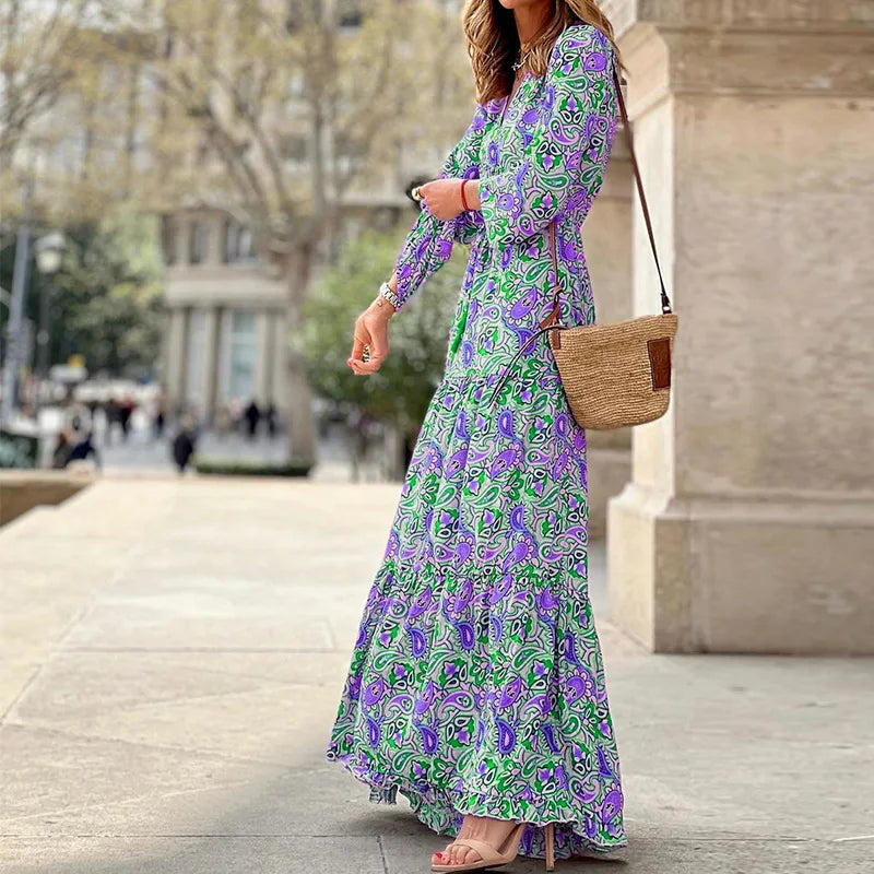 Lucille | Flower Bohemian Long Maxi Dress