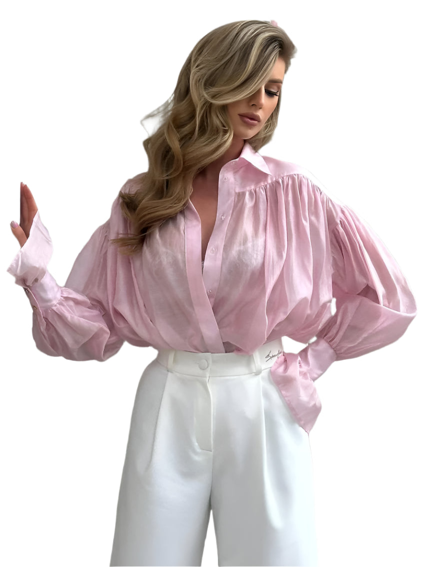 Lyra | Elegant Lapel Long Sleeve Shirt