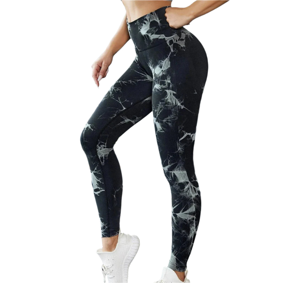 Seamless Tie-dye Yoga Pants Women's High-waist Abdomen Peach Hip Fitness Pants Stretch Sports Leggings - TrendHavenCo