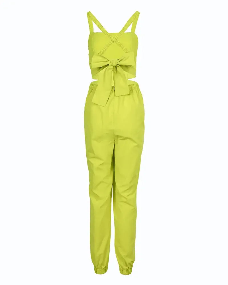 April | Long Jumpsuit Strapless Slash Neck