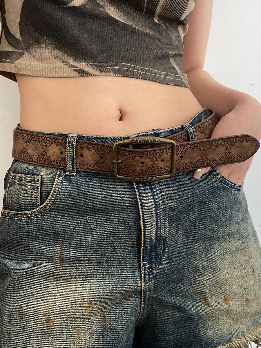 Grace | Retro Y2K PU Leather Belt - TrendHavenCo
