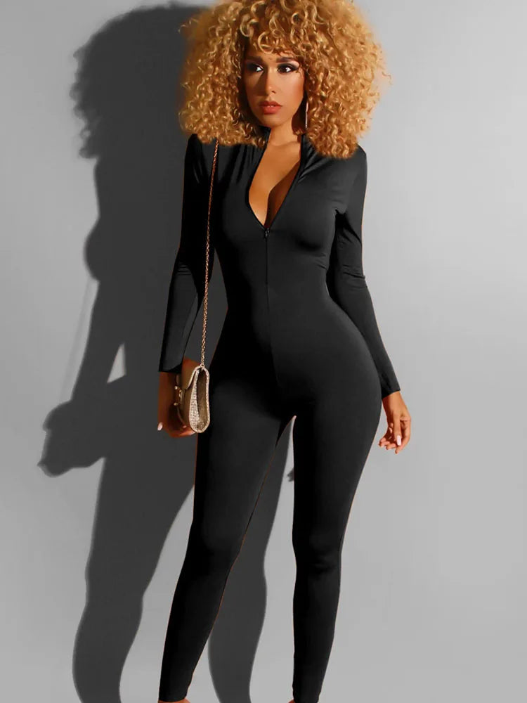Renata | Long Sleeve Fitness Skinny Rompers