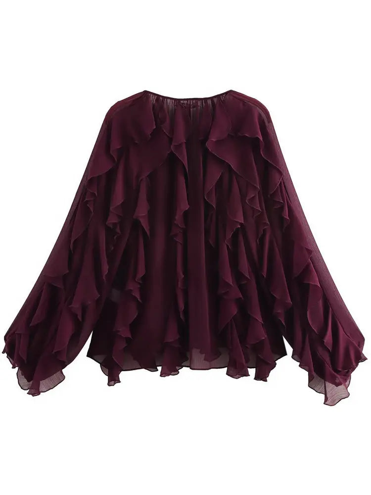 Briella | Loose Long Sleeve Layered Ruffles Blouses
