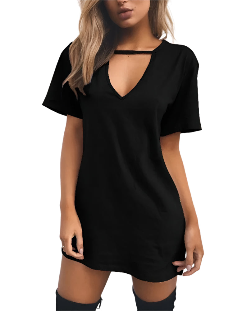 Ariyah | Sexy Wrap Deep V Neck Cut Out Loose Dress