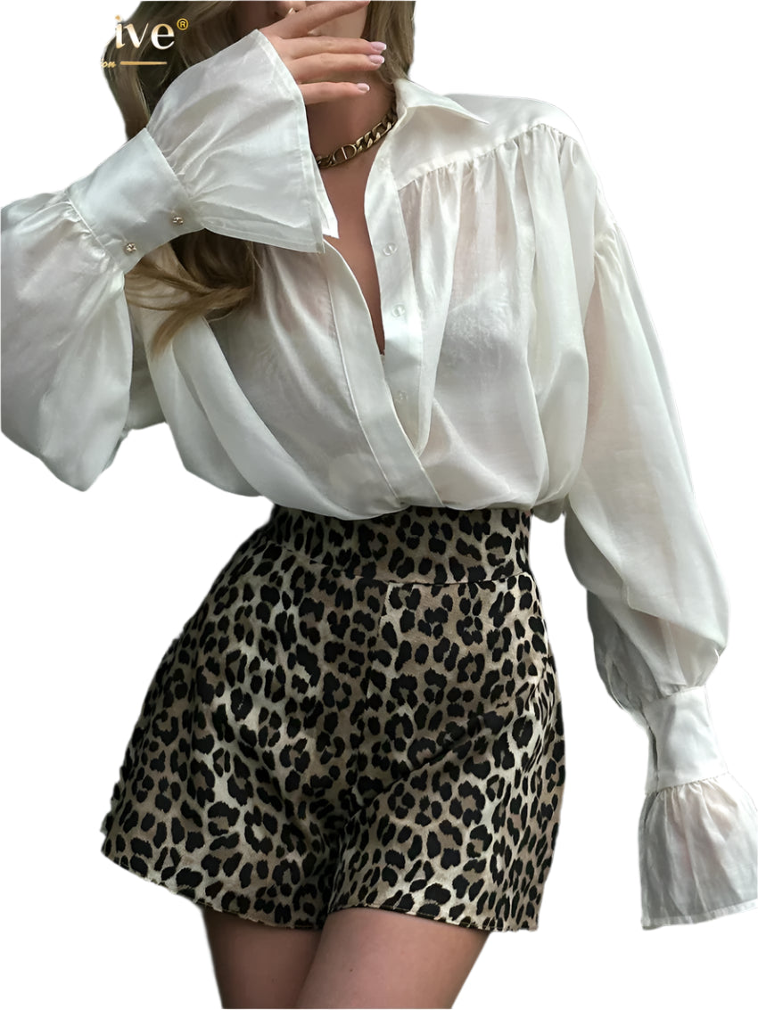 Lyra | Elegant Lapel Long Sleeve Shirt
