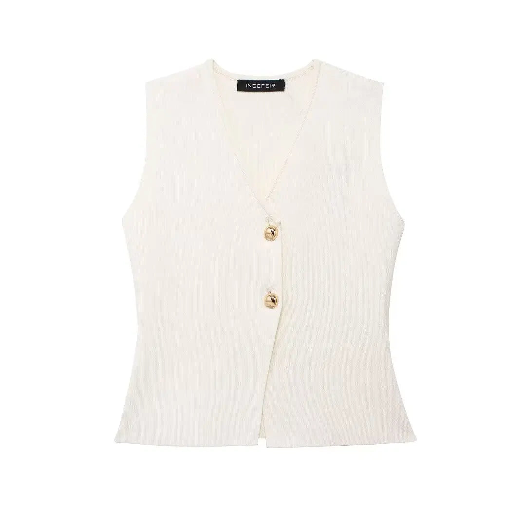 Alani | Knit Top Cropped Sleeveless Vests