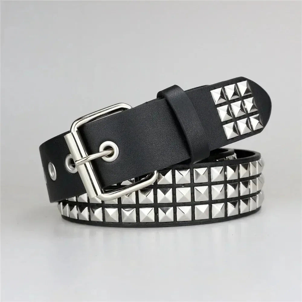 Mila | Square Bead Rivet Belt - TrendHavenCo