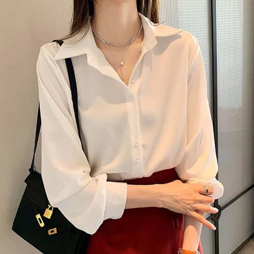 Lyka | Long Sleeve Loose Solid Blouse Top