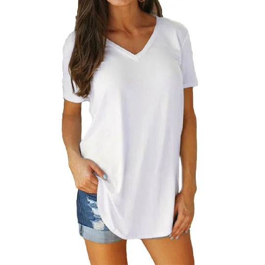 Xiomara | V-neck short sleeve loose T-shirt