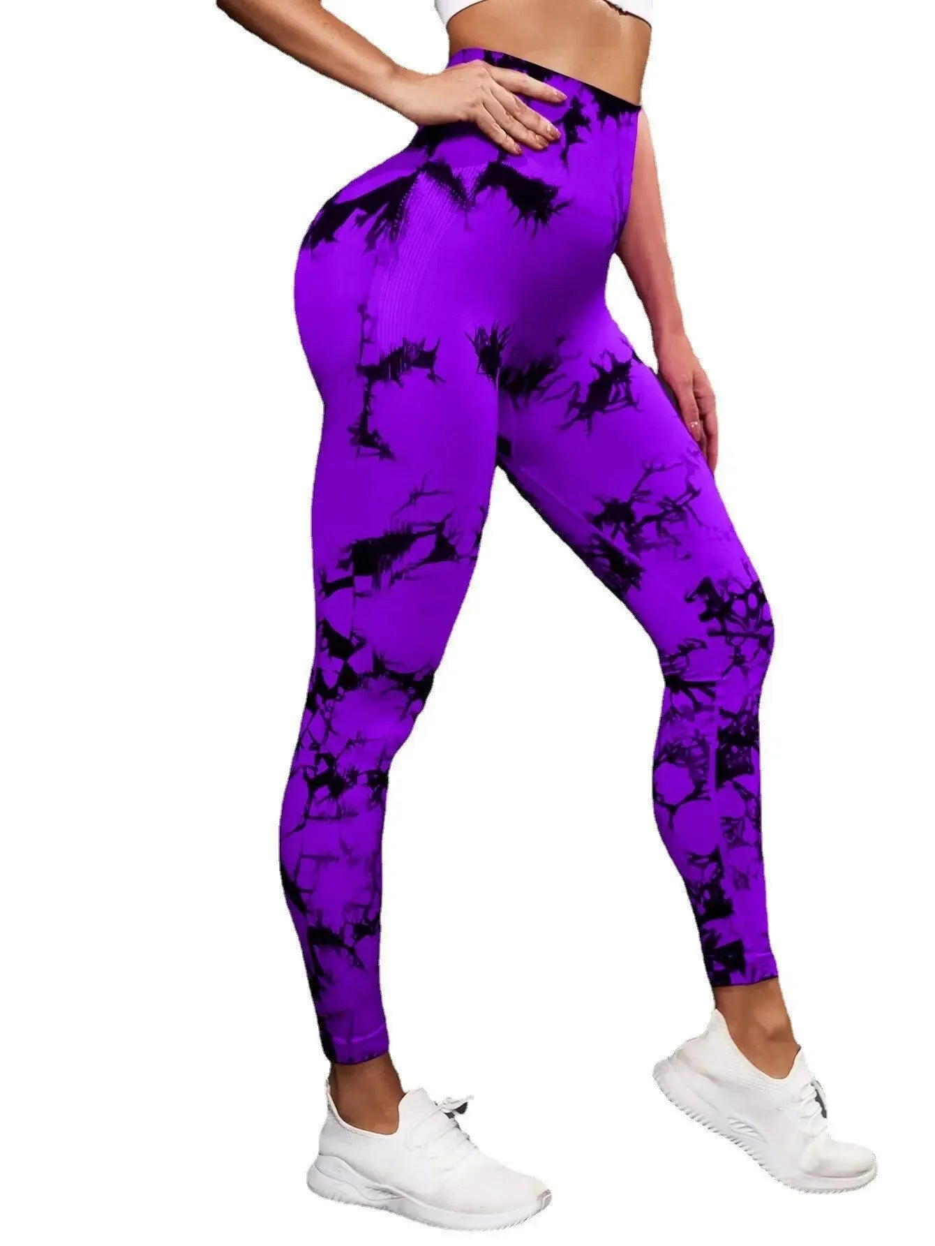 New Tie Dye Yoga Pants Sport Leggings Women Seamless High Waist Push Up Woman Tights Fitness Workout Leggins Gym Clothing - TrendHavenCo