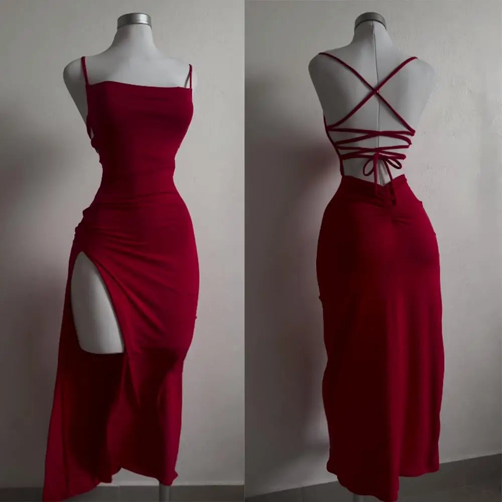 Ruby | Halter Strap Hip-Hugging Dress - TrendHavenCo