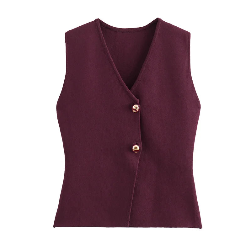 Alani | Knit Top Cropped Sleeveless Vests