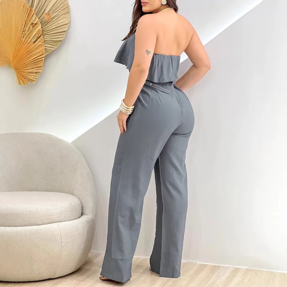 Faye | Pullover Shoulder Ruffle Belt Bodysuit