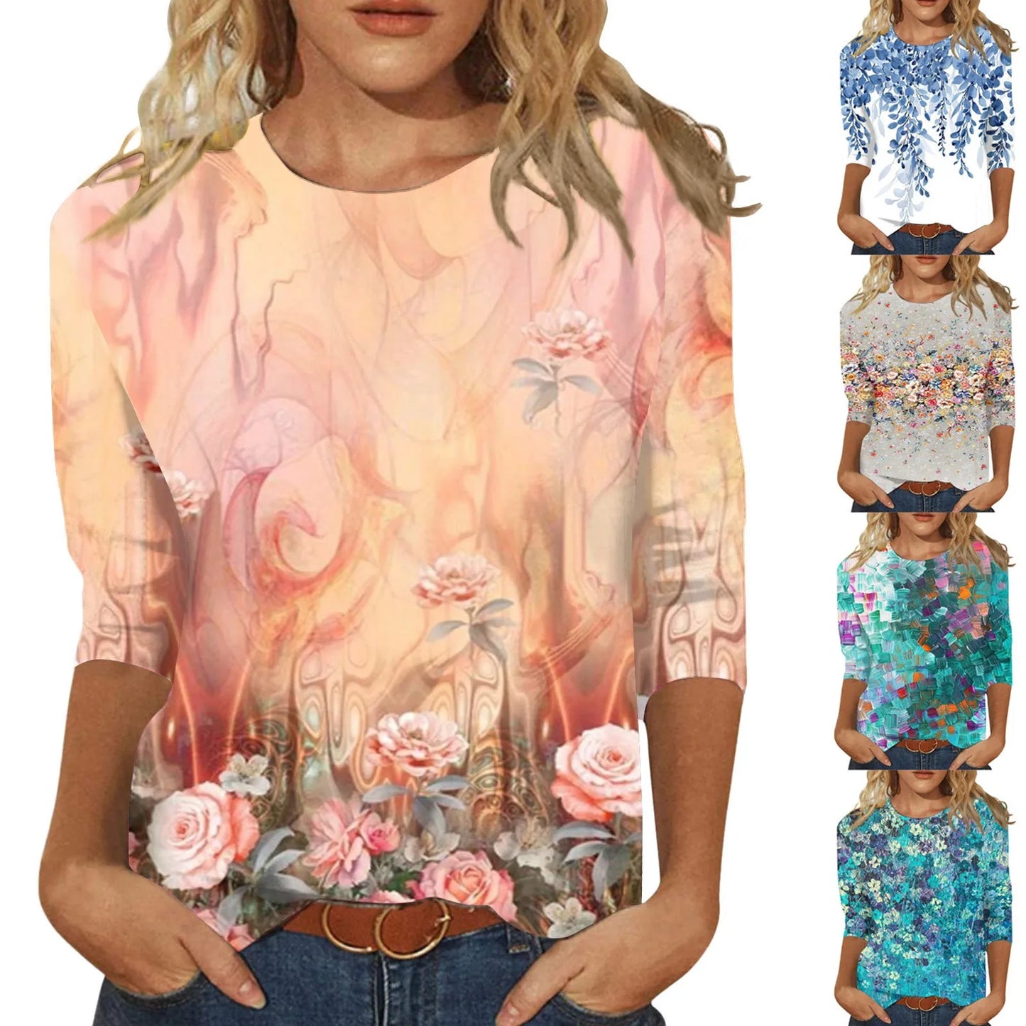 Madilyn | 3/4 Sleeve Shirts Graphic Tees