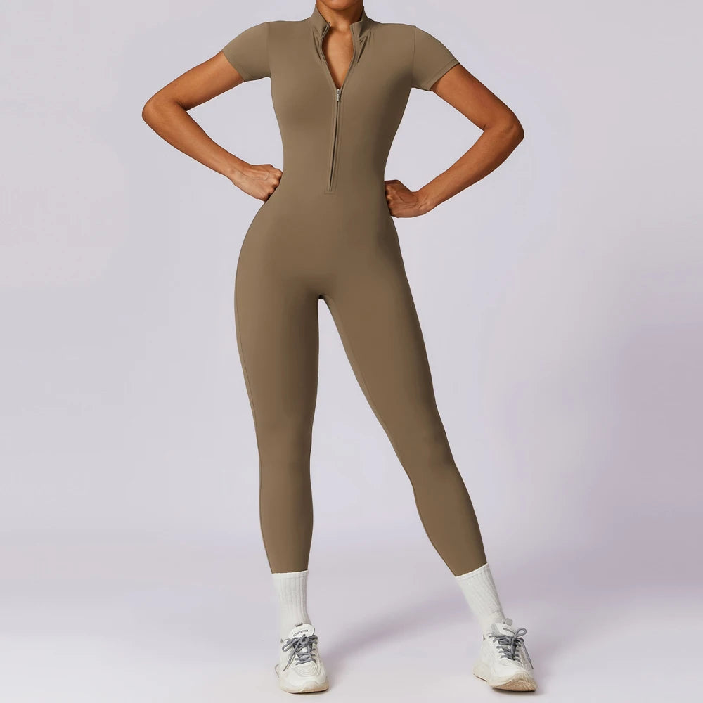 Alisson | Gym Short Sleeve Jump Suit