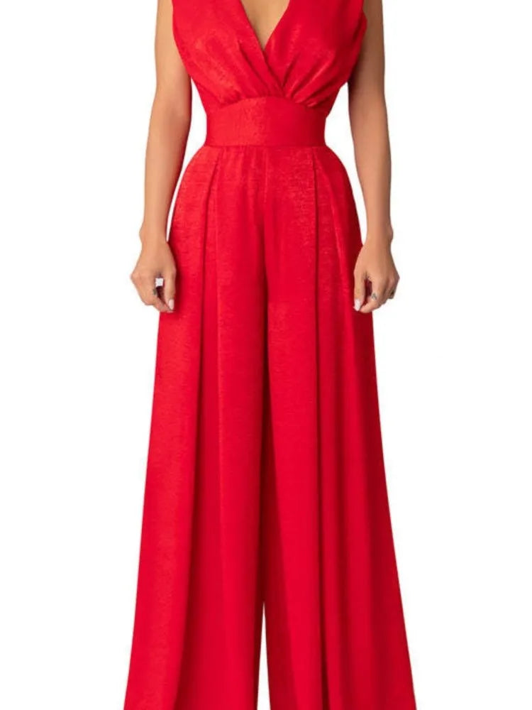 Mylah | Sleeveless Sexy Deep V-neck Jumpsuits
