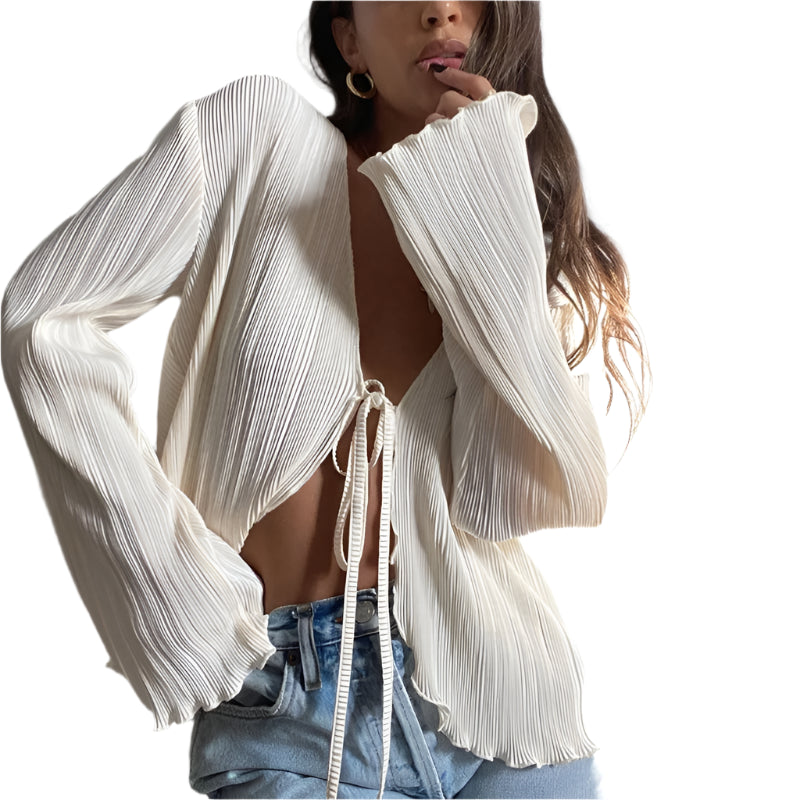 Fiona | Women Pleated Plain Shirts