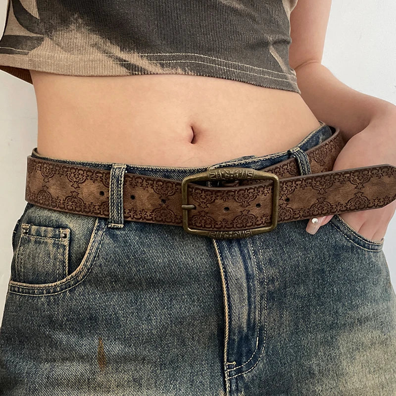 Grace | Retro Y2K PU Leather Belt - TrendHavenCo