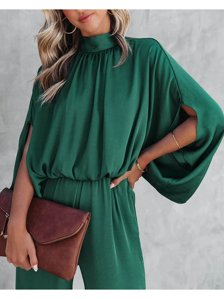 Makayla | Casual Long Sleeve Wide Legs Jumpsuit