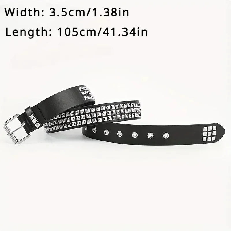 Mila | Square Bead Rivet Belt - TrendHavenCo