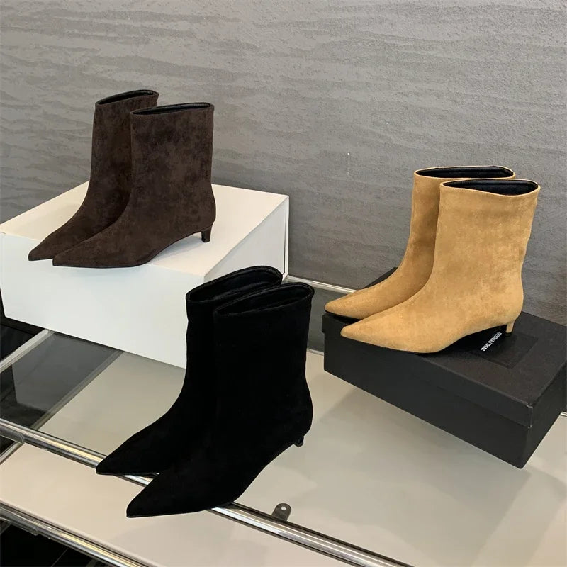 Isabelle | Pointed Toe Ankle Boots - TrendHavenCo