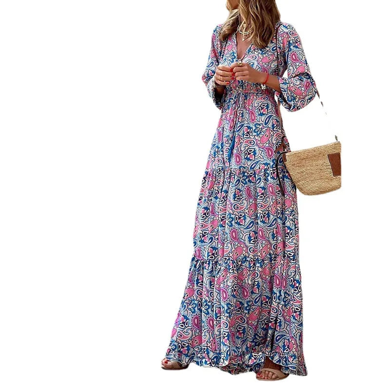 Lucille | Flower Bohemian Long Maxi Dress