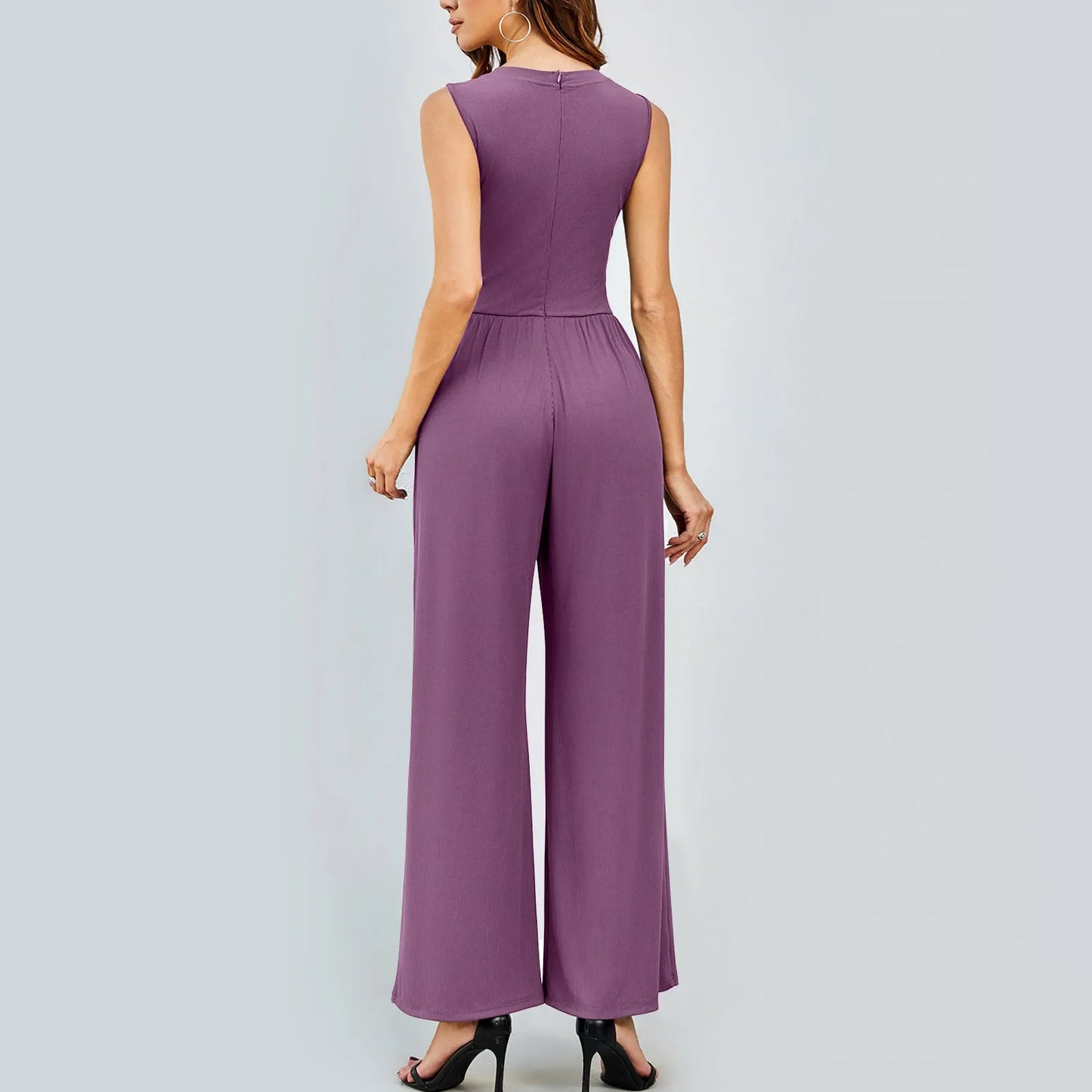 Nalani | Sleeveless Tank Top Wide Leg Pants Romper
