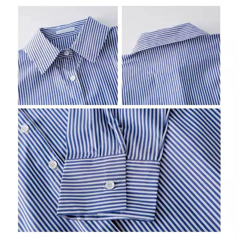 Dorothy | Classic Striped Long Lantern Sleeve Tops
