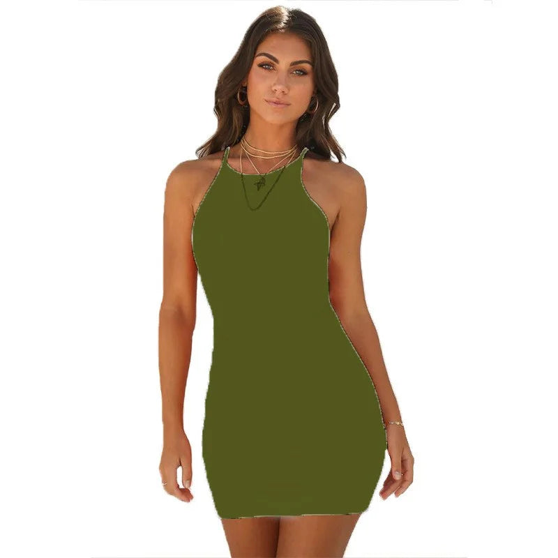 Summer New Party Club Dress Women Clothes Sexy Sleeveless Tank Slim Ladies Dresses Mini Short Bodycon Dress Vestidos QT032 - TrendHavenCo