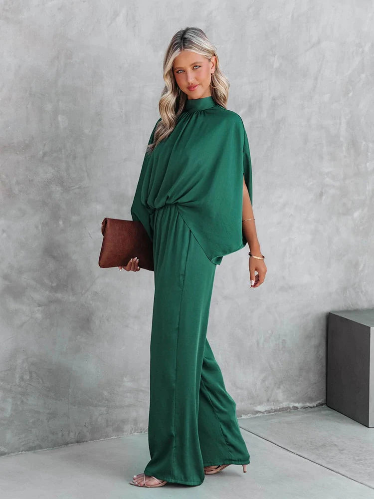 Makayla | Casual Long Sleeve Wide Legs Jumpsuit