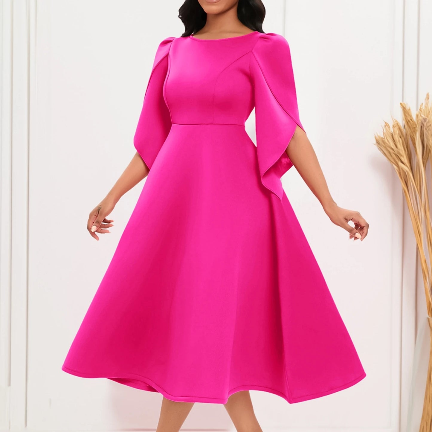 Gemma | Elegant Party Round Neck Slim Evening Dress