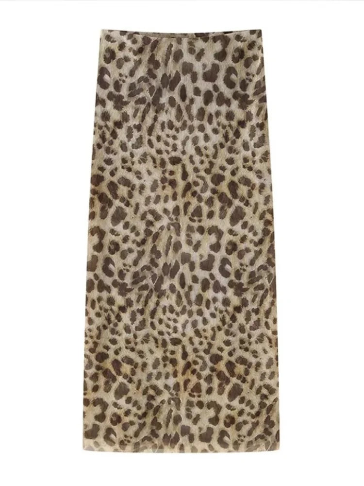 Maddison | Women Tulle Leopard Print Top Skirt