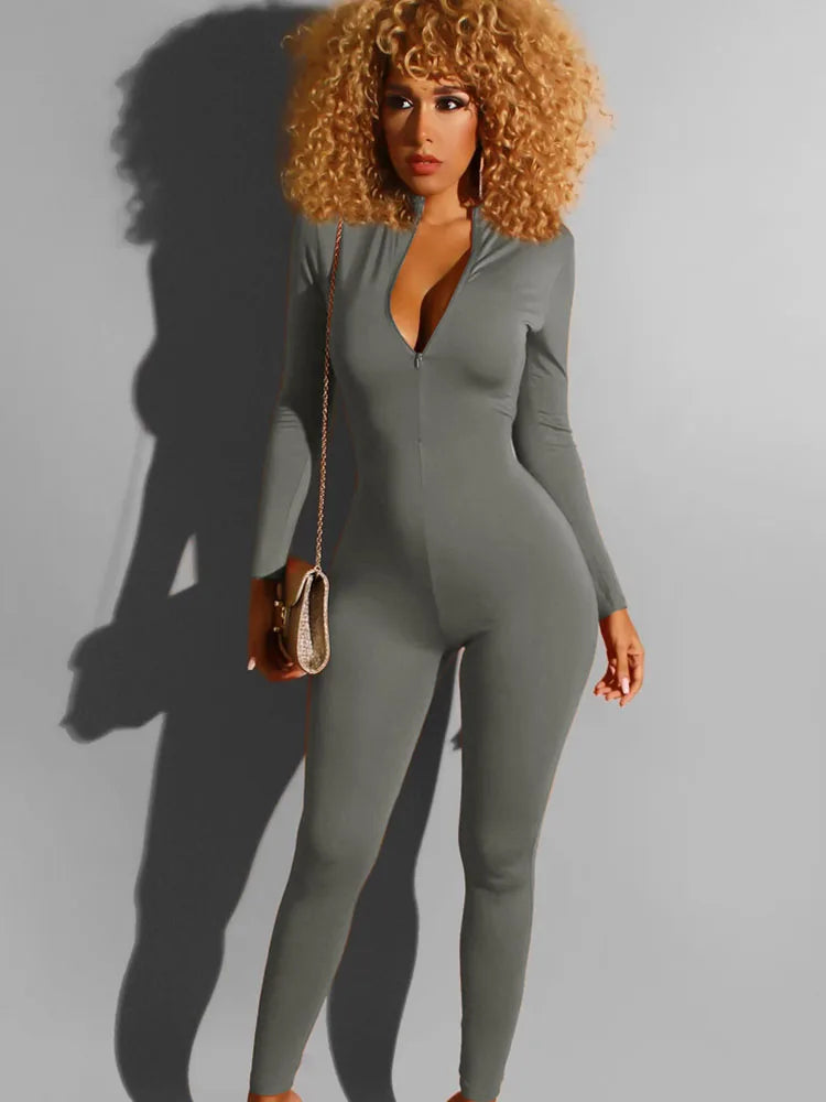 Renata | Long Sleeve Fitness Skinny Rompers