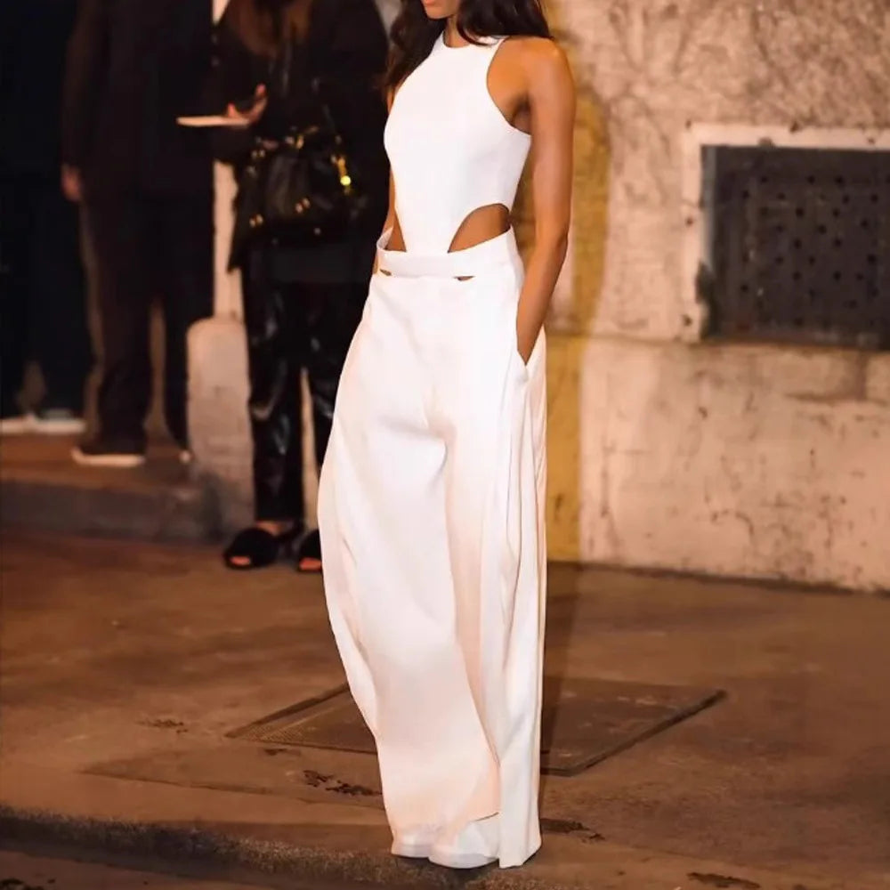 Ariya | O Neck Sleeveless Hollow Out Jumpsuit