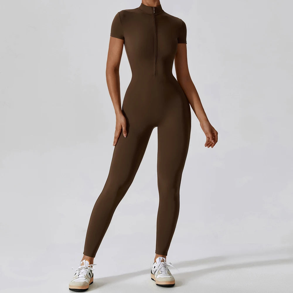 Alisson | Gym Short Sleeve Jump Suit