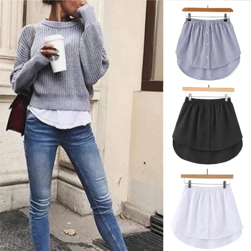 Angelie | Shirt Blouse Extender Lower Sweep Mini Skirt