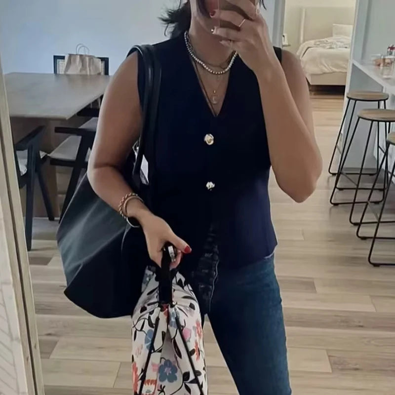 Alani | Knit Top Cropped Sleeveless Vests