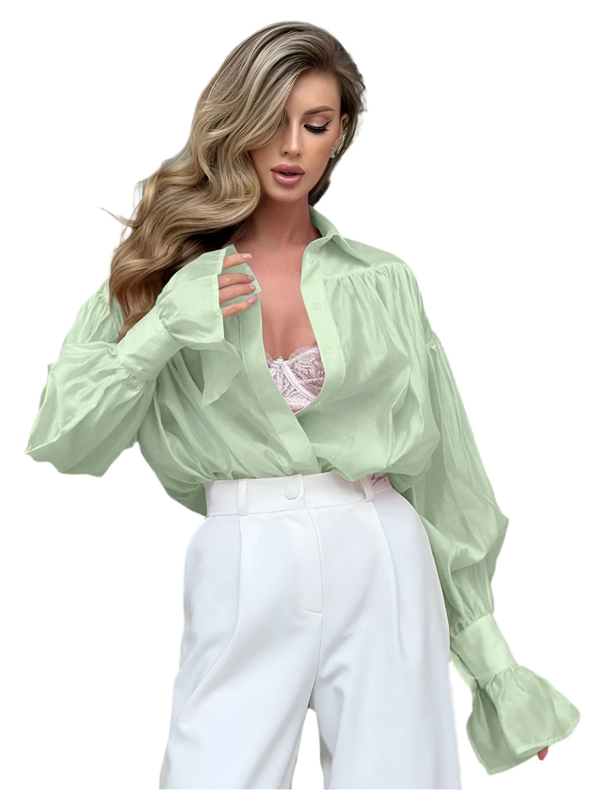 Lyra | Elegant Lapel Long Sleeve Shirt