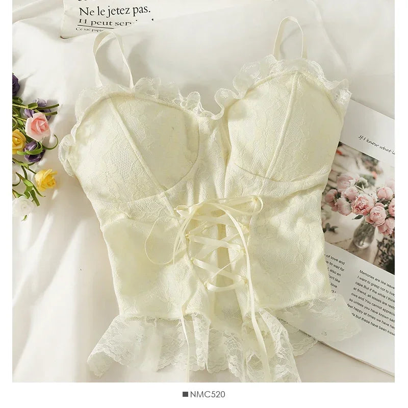 Cassandra | Sexy Crop Top Corset Lace Bandage T-shirt