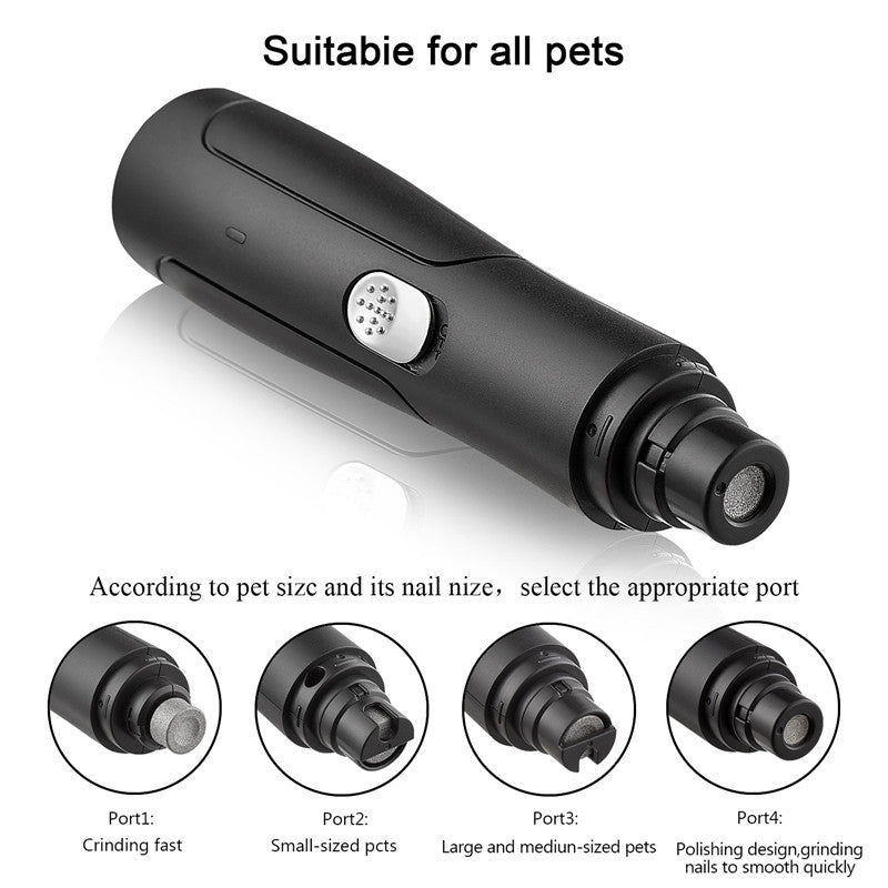 Rechargeable electric pet nail grinder for dogs and cats