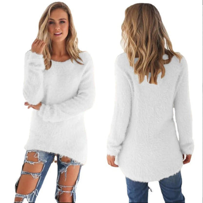 Elle | Warm Sweaters O Neck Loose Knitted Pullover