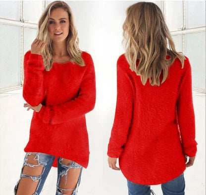 Elle | Warm Sweaters O Neck Loose Knitted Pullover