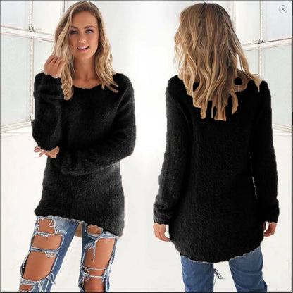 Elle | Warm Sweaters O Neck Loose Knitted Pullover